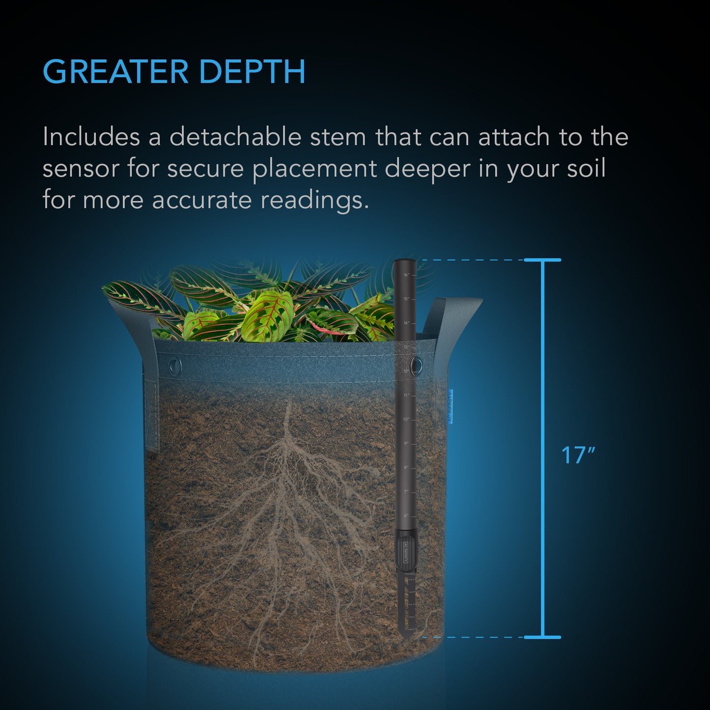 AC Infinity AI Soil Sensor, for Moisture and Saturation Level Monitoring