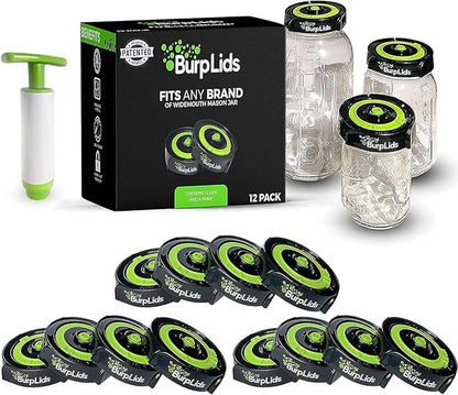 Burp Lids - Pump with 12x Lids