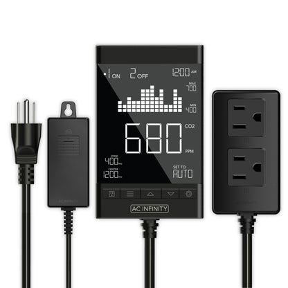 AC Infinity CO2 Controller, Smart Carbon Dioxide Monitor 2-Outlet