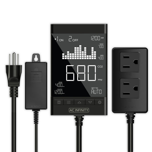 AC Infinity CO2 Controller, Smart Carbon Dioxide Monitor 2-Outlet
