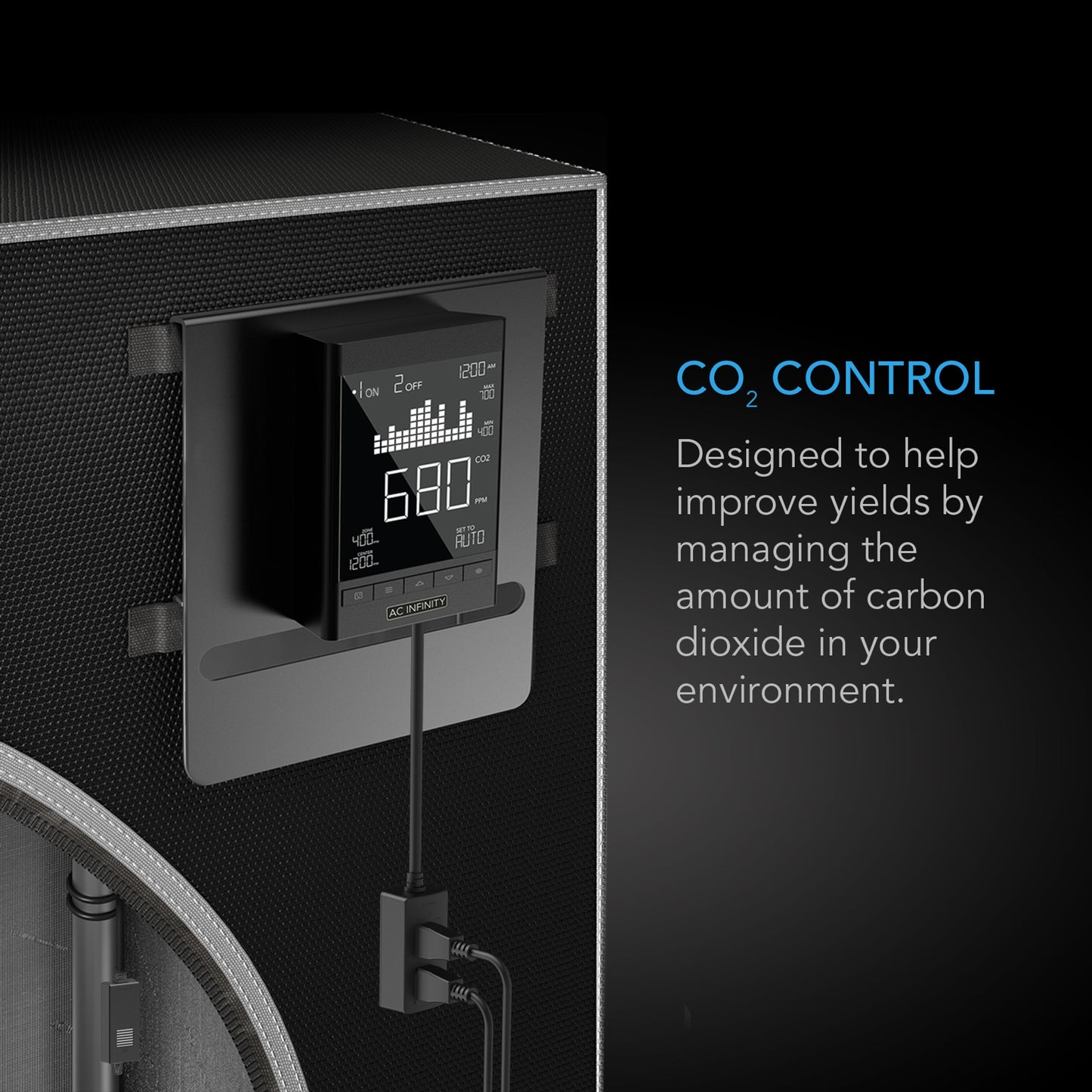 AC Infinity CO2 Controller, Smart Carbon Dioxide Monitor 2-Outlet