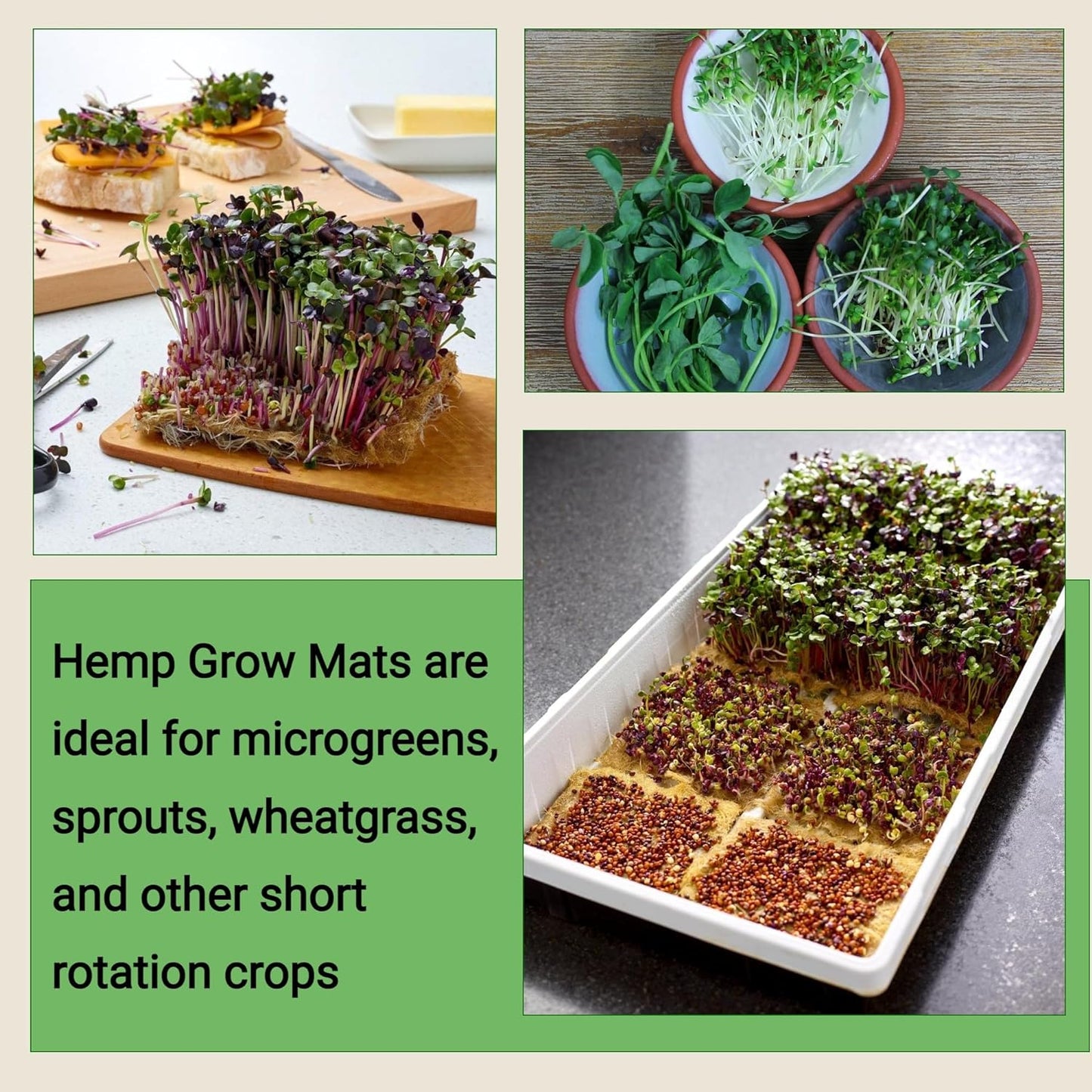 Hemp Fibre Grow Mats 40x Pack of 5"x5"