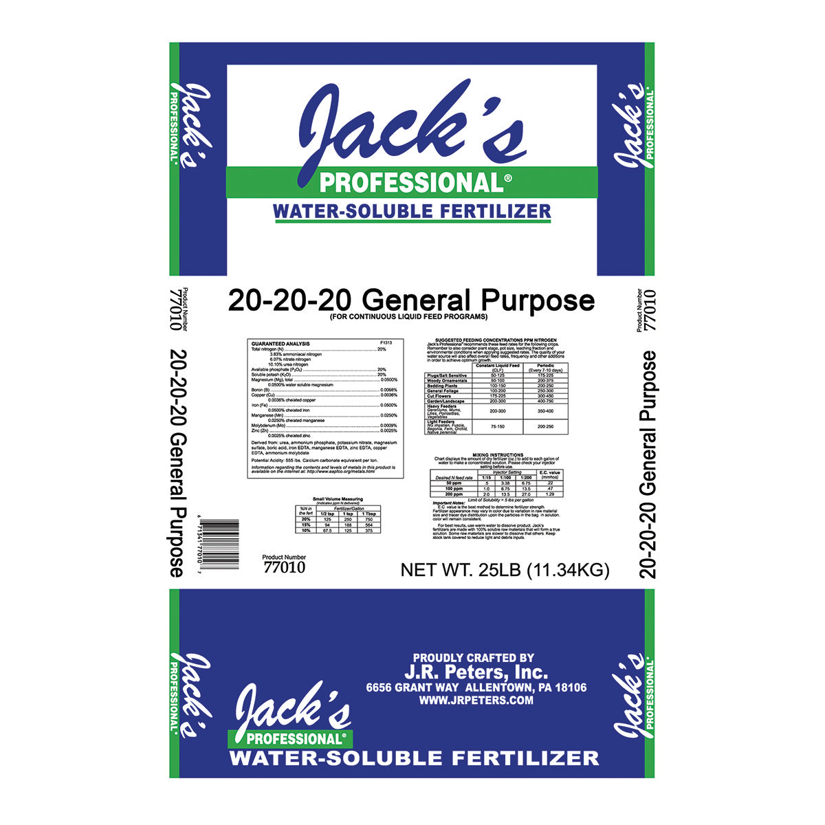 Jack's Nutrients General Purpose 20-20-20 - All Sizes