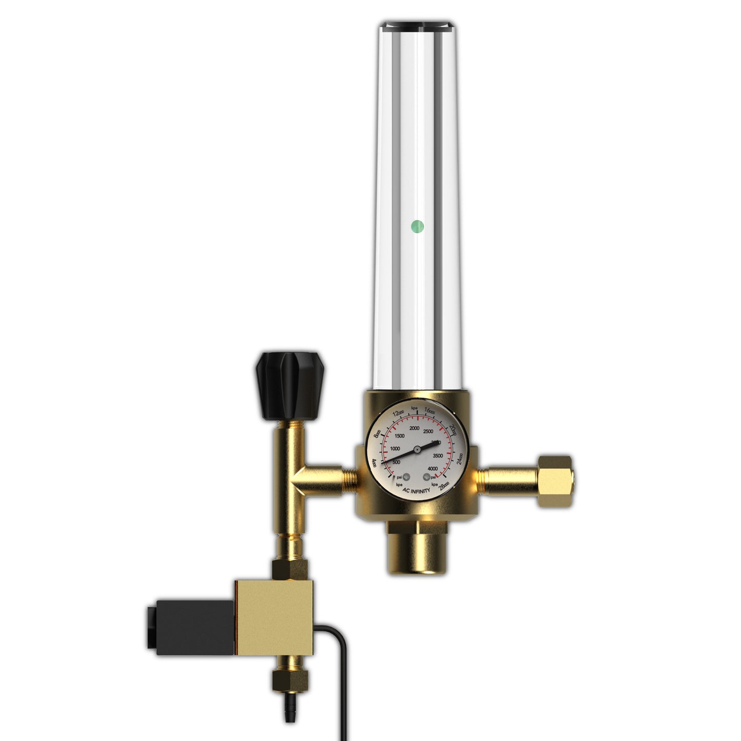 AC Infinity CO2 Regulator with Solenoid Valve and Gas Flow Meter