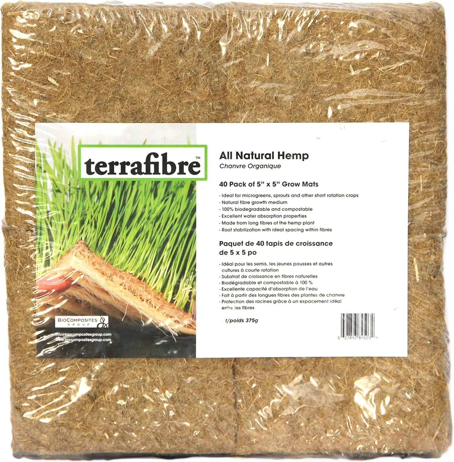 Hemp Fibre Grow Mats 40x Pack of 5"x5"
