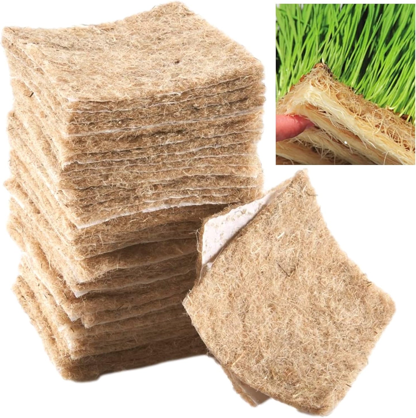 Hemp Fibre Grow Mats 40x Pack of 5"x5"