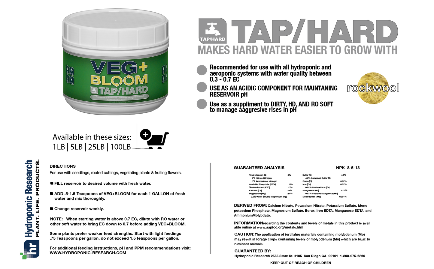 Veg+Bloom Tap/Hard 1 lb